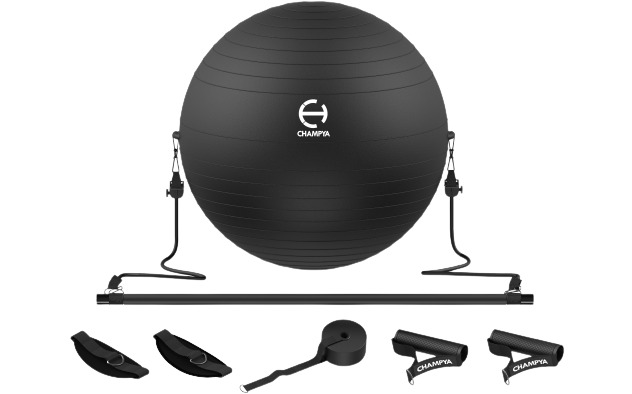 Exercise Ball and Pilates Bar Set